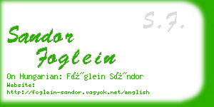sandor foglein business card